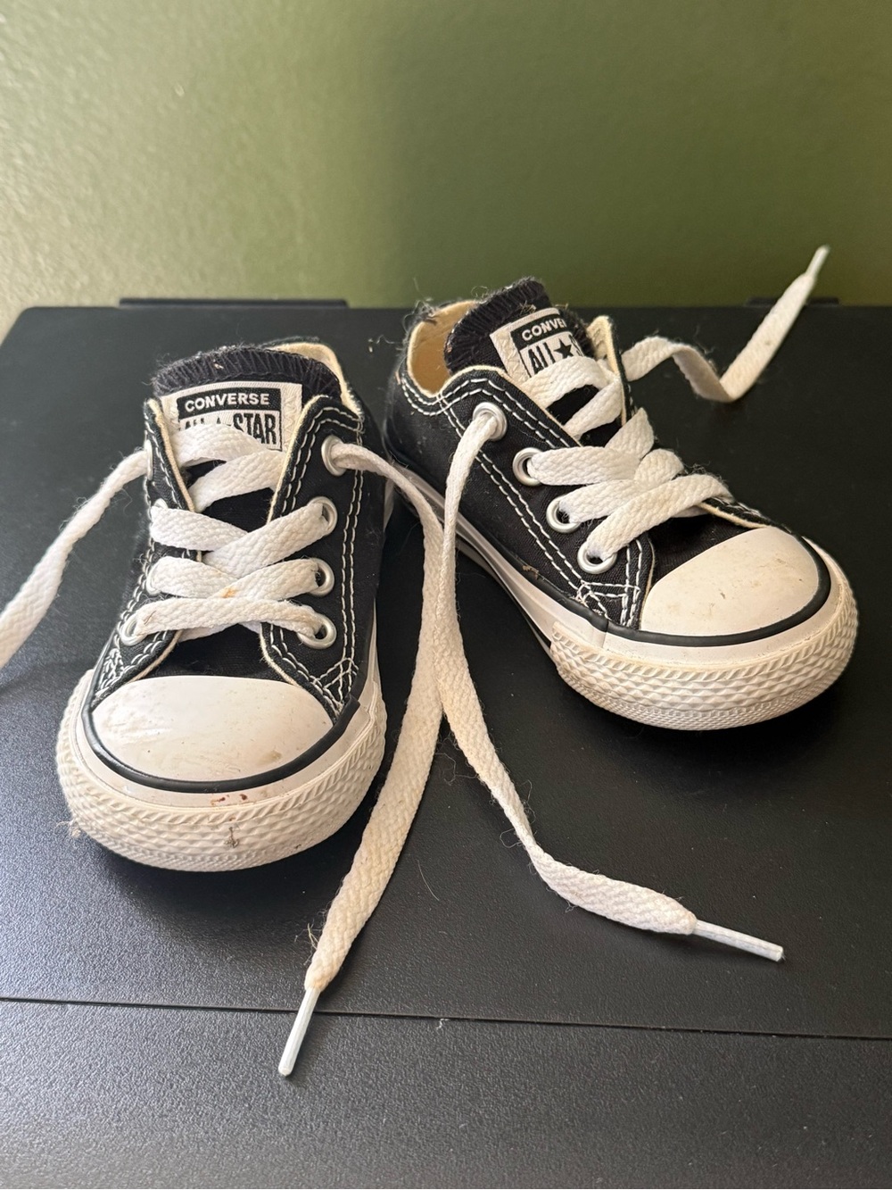 Converse Kids Black and White Low Top Sneakers